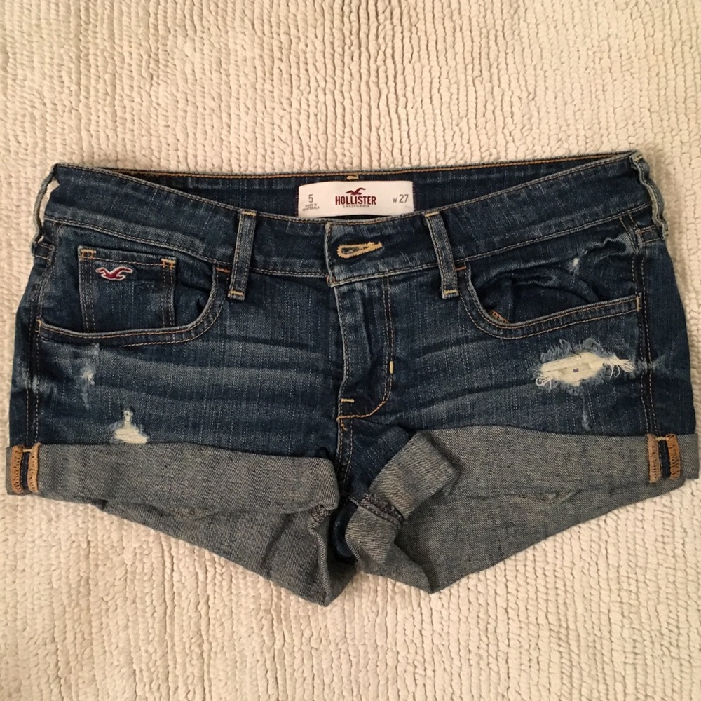 Hollister Sz5 Dark wash cuffed denim jean shorts